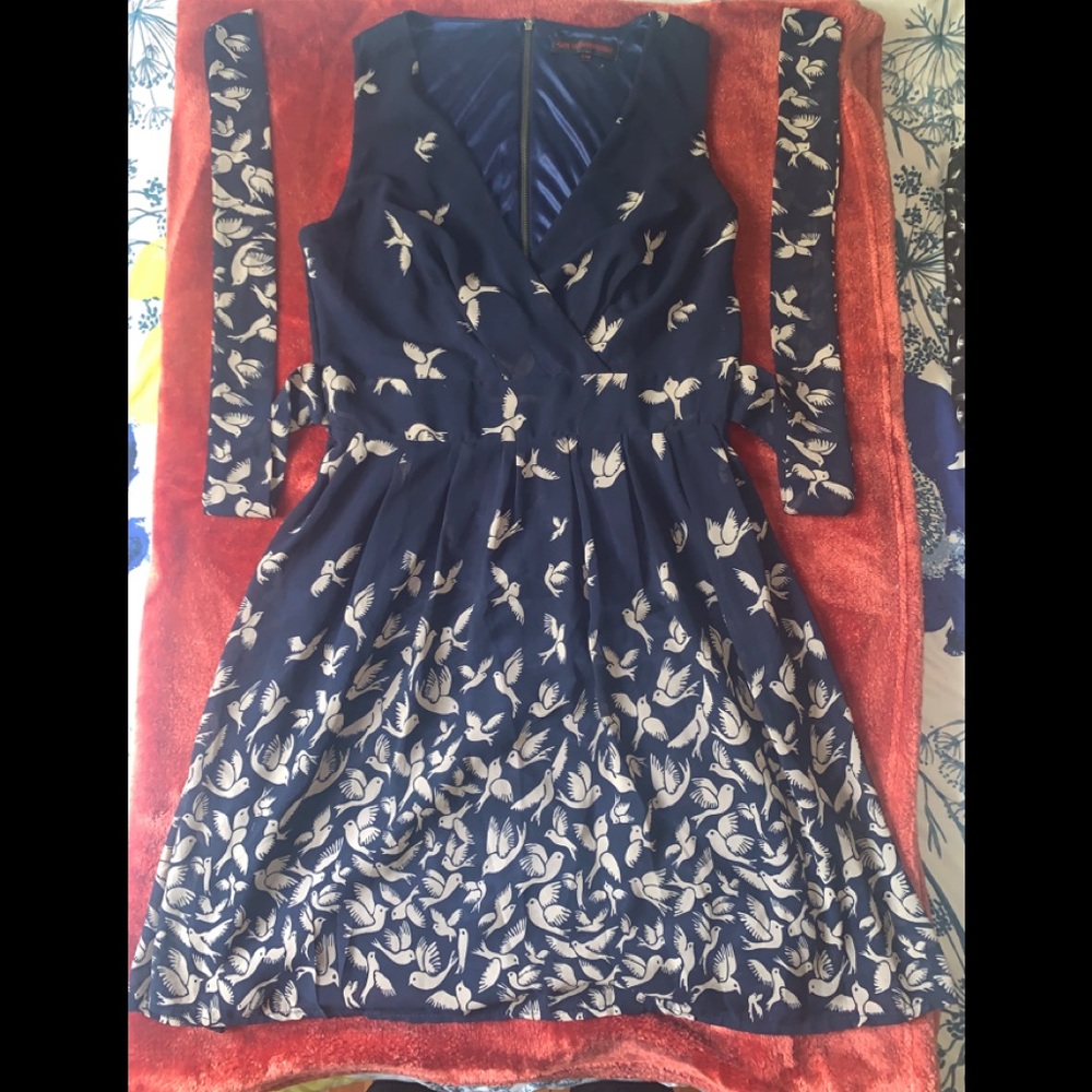 Sparrow Print Mini Sundress